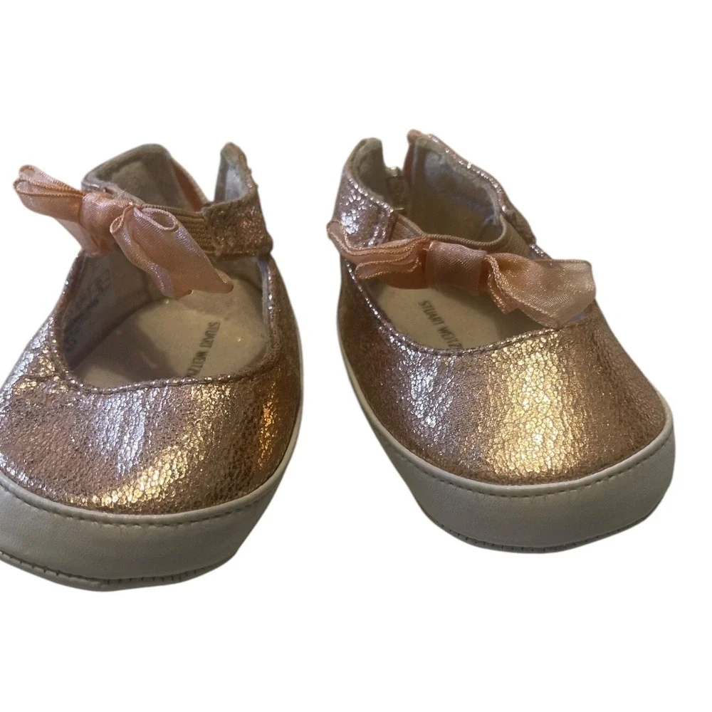 Stuart Weitzman‎ Baby Chiffon Rose Gold Mary Jane Shoes 2